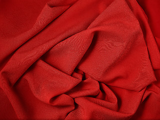 Image showing red abstract cloth, fabric background and texture, curtain theat