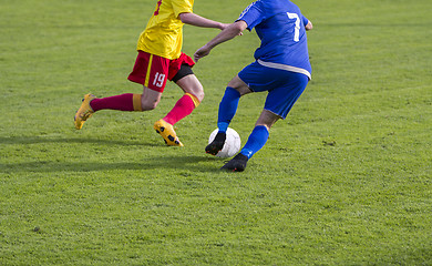 Image showing Football Soccer game Duel Drill Dribbling