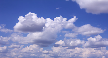 Image showing Blue sky with white clouds as background