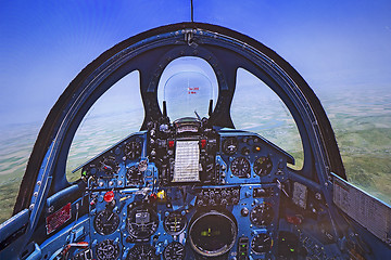 Image showing Cockpit of Flight Simulator - Mig 21