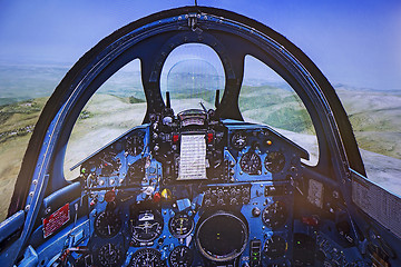 Image showing Cockpit of Flight Simulator - Mig 21