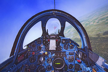 Image showing Cockpit of Flight Simulator - Mig 21