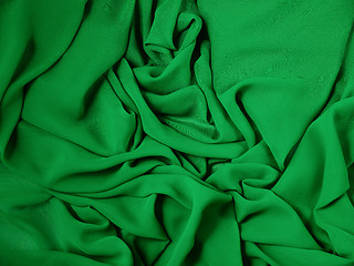 Image showing The green abstract cloth, fabric background and texture, curtain theater