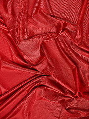 Image showing red abstract cloth, fabric background and texture, curtain theat