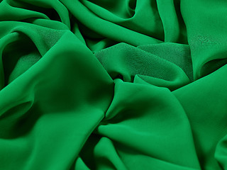 Image showing The green abstract cloth, fabric background and texture, curtain theater