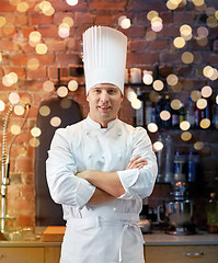 Image showing happy male chef cook in restaurant kitchen