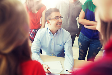 Image showing group of students and teacher at school classroom