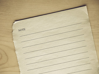 Image showing Vintage looking Blank note book page