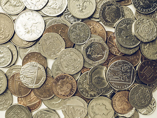 Image showing Vintage Pound coins