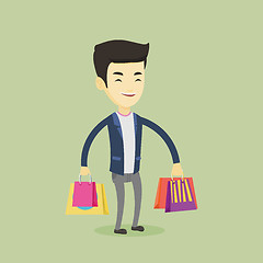 Image showing Happy man with shopping bags vector illustration