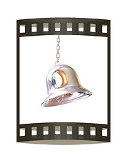 Image showing Shiny metal bell isolated on white background. 3d illustration. 