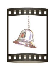 Image showing Shiny metal bell isolated on white background. 3d illustration. 