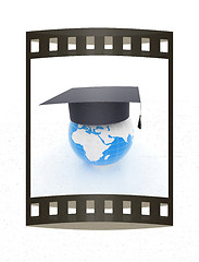 Image showing Global Education. 3d illustration. The film strip.