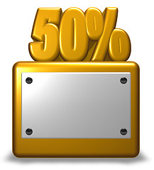 Image showing golden number and percent symbol