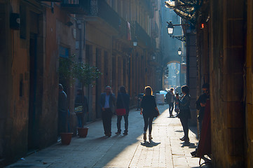 Image showing Old Town street of Barcelona
