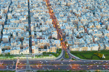 Image showing  Tehran skyline aerial view, Iran