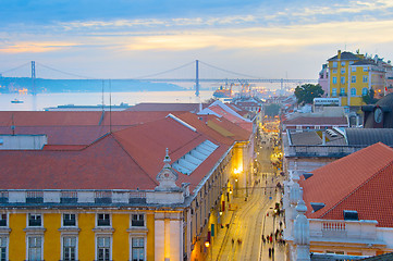 Image showing Lisbon at dusk, Portugal