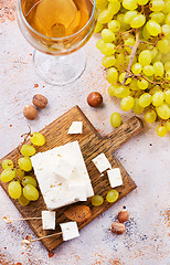 Image showing wine and cheese