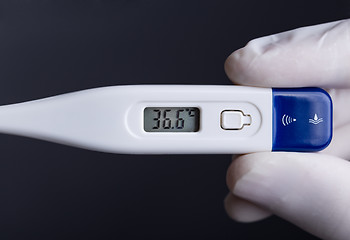 Image showing Hand with thermometer 