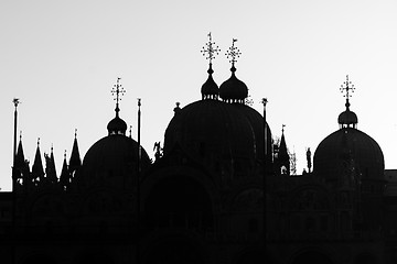 Image showing Basilica San Marco in Venice, Italy - silhouette