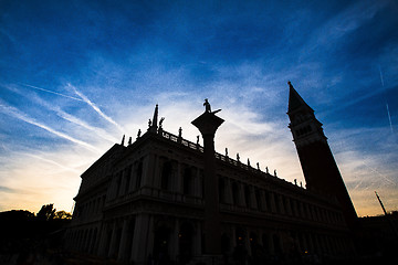 Image showing Piazza San Marco silhouetted