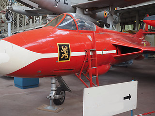 Image showing editorial Hawker-Hunter historic jet fighter plane  on display B
