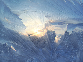 Image showing Beautiful ice pattern and sunlight