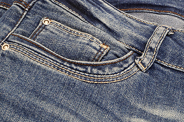 Image showing Dark blue jeans background