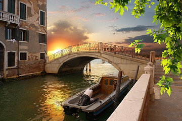 Image showing Old bridge in Venice