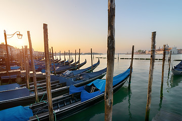 Image showing Gondolas and San Giorgio 