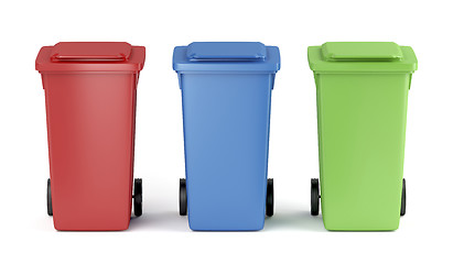 Image showing Colorful garbage bins