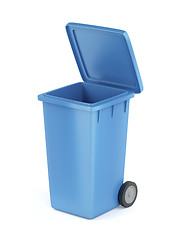 Image showing Plastic garbage bin on white