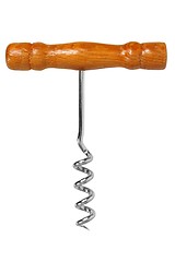 Image showing Old corkscrew on white