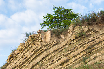 Image showing The remains of a ruined building on top of a rock