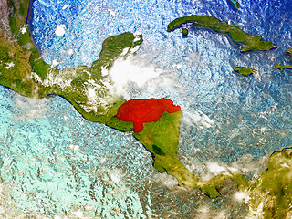 Image showing Honduras on illustrated globe