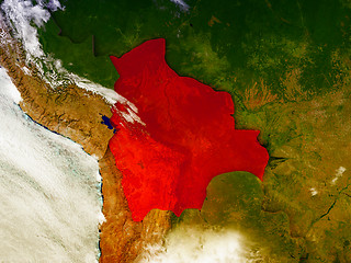 Image showing Bolivia on illustrated globe