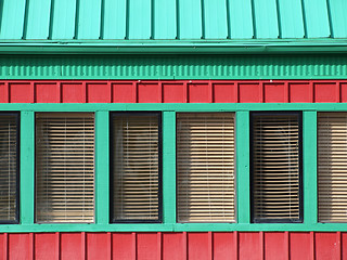 Image showing Red and Green Building