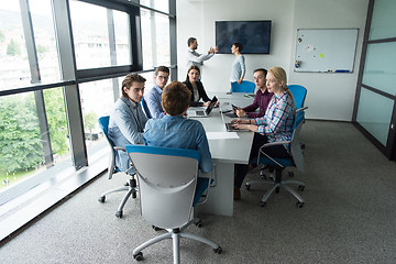 Image showing Business Team At A Meeting at modern office building