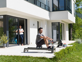 Image showing man doing morning exercises