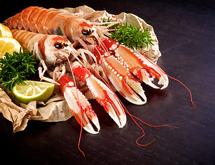 Image showing Delicious Raw Langoustines