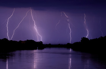 Image showing Lightning at Summer Night