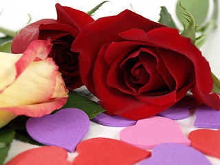 Image showing Roses and Hearts