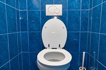 Image showing Toilet seat open