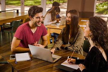 Image showing Friends studying together 
