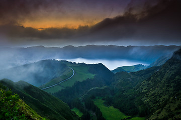 Image showing Beautiful lake at dusk