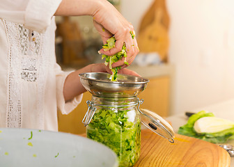 Image showing Jars of kimchi