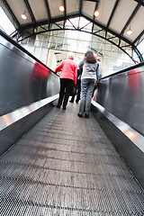 Image showing People on escalator