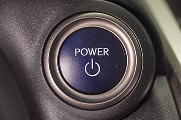 Image showing Power button of a car