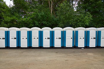 Image showing Toilets installed at a public event