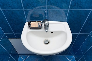 Image showing Bathroom tap and sink